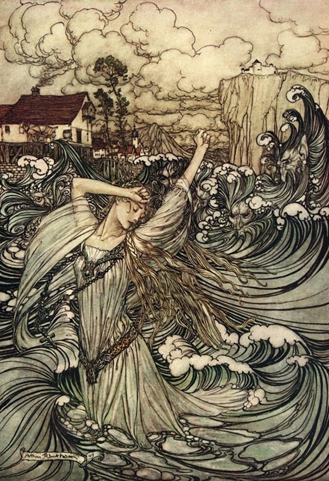 Arthur Rackham ~ Undine by De la Motte Fougue ~
1909 Soon she was lost to sight in the Danube.